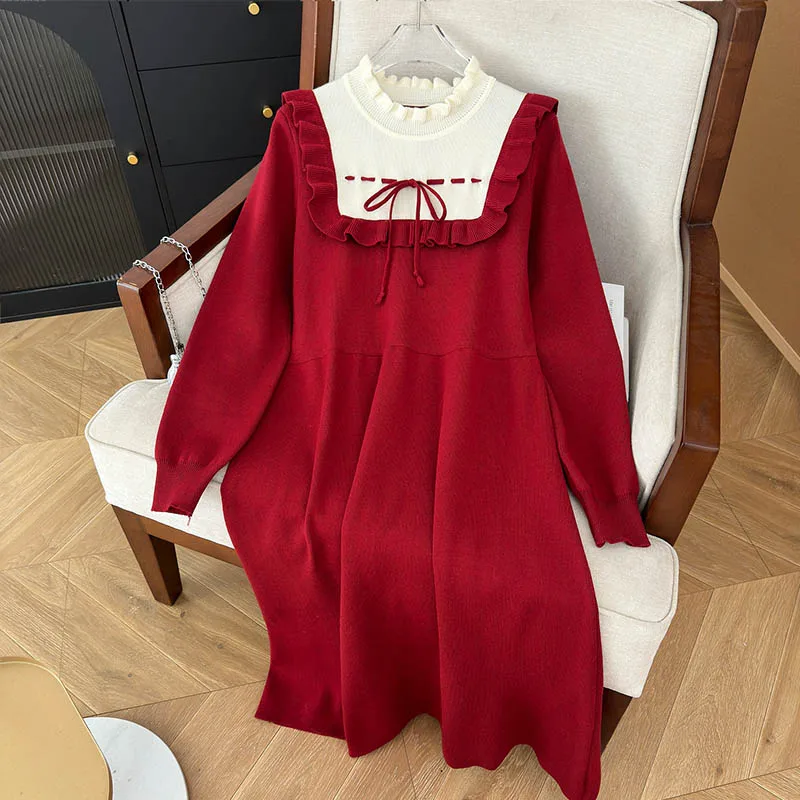 Женская одежда Лолита с рюшами свободные мягкие толстые платья осень-зима