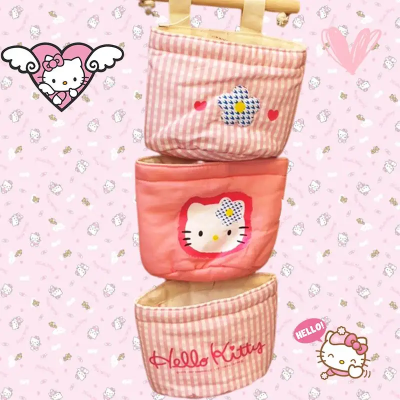 

Hellokitty Hanging Storage Bag Kawaii Home Bedroom High-Capacity Lovely Anime Sanrioed Cartoon Decoration Kids Girls Gift Cute
