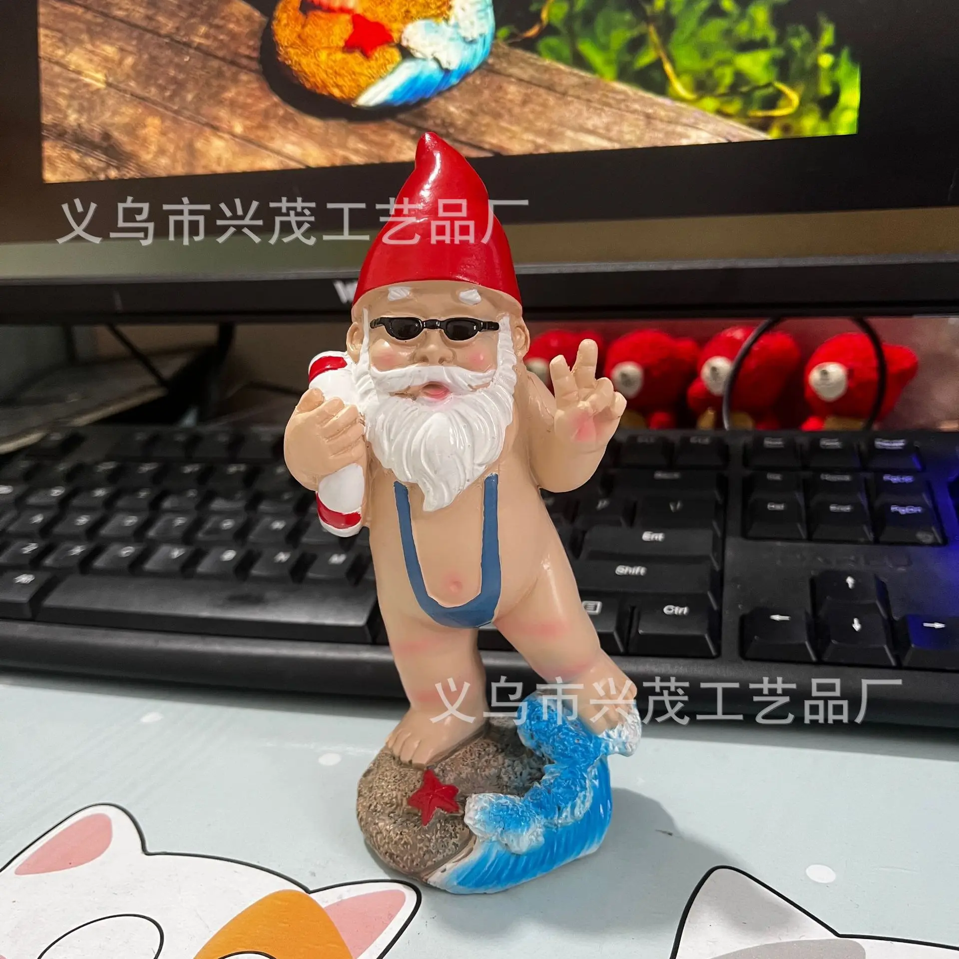 Белая скульптура для бороды плавания украшение стариков уличное двора сада