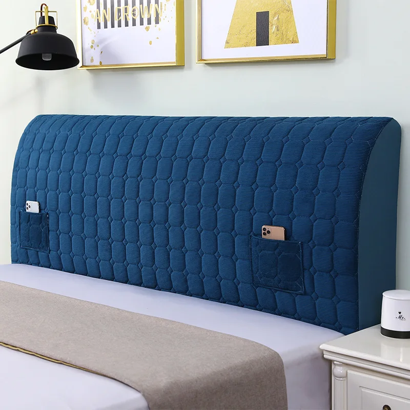 

High Grade All-inclusive Headboard Cover Velvet Quilted Bed Head Cover Soft Smooth Bedroom Backrest Dust Protector Cover