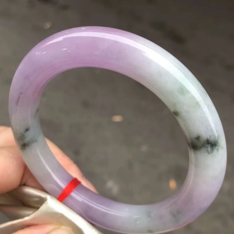 Круглый стержень натурального класса AAA ледяной зеленый Лавандовый Нефрит