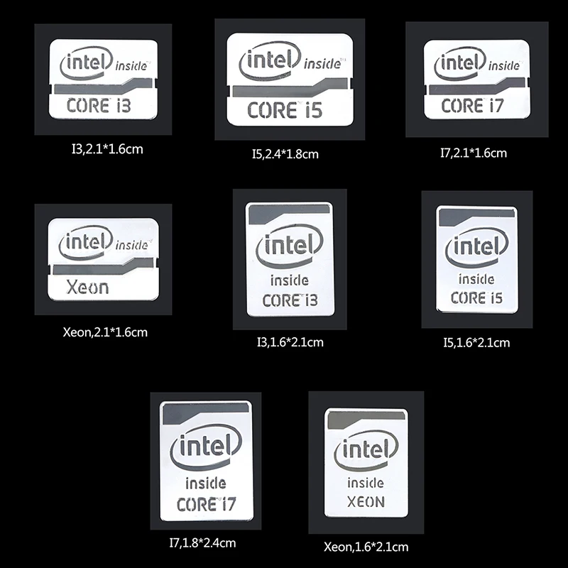 

1 шт., серебристая металлическая наклейка для ноутбука Intel CORE i3 i5i7