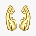 Женские серьги-клипсы в стиле панк ENFASHION, золотистые серьги-каффы без искусственных элементов, E191121