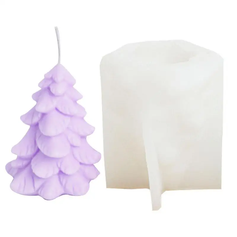 

Christmas Tree Candle Mold 3D Christmas Tree Shape Silicone Mold For Candle Making DIY Casting Aromatherapy Wax Candles Moulds