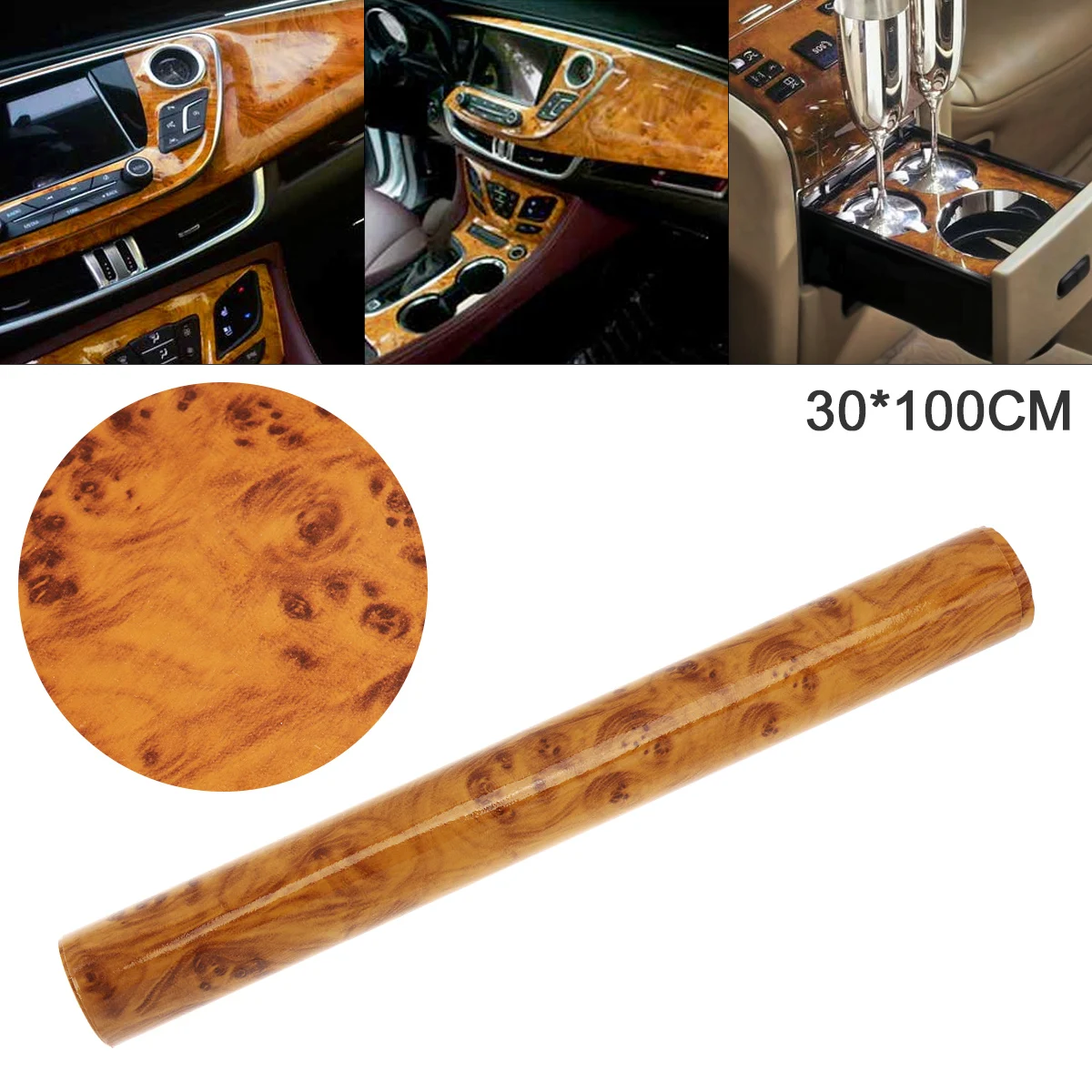 

30x100 см ПВХ автомобильные наклейки, наклейки, Гладкий деревянный узор, автомобильная переупаковочная наклейка для автомобиля, мотоцикла, эл...