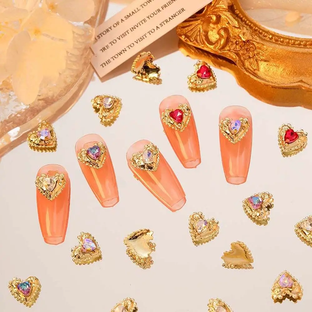 

Love Heart Nail Decorations Japanese Peach Heart 3D Nail Art Drills Nail Jewelry Heart Diamonds Nail Accessories DIY Nail Art