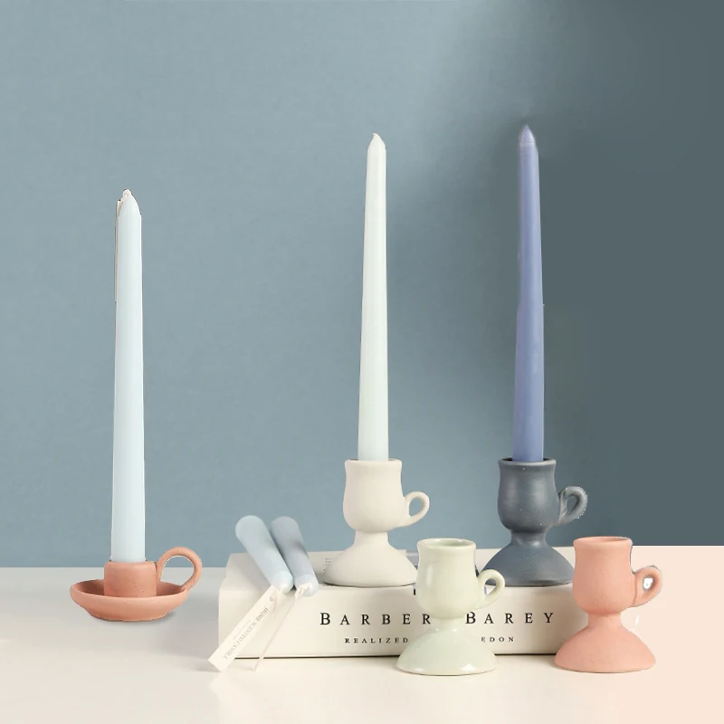 

Ceramic Mini Candlestick Home Suuplies Decoration Ornament Stick Candle Holder Desktop Display Furnishings Crafts Home Decor