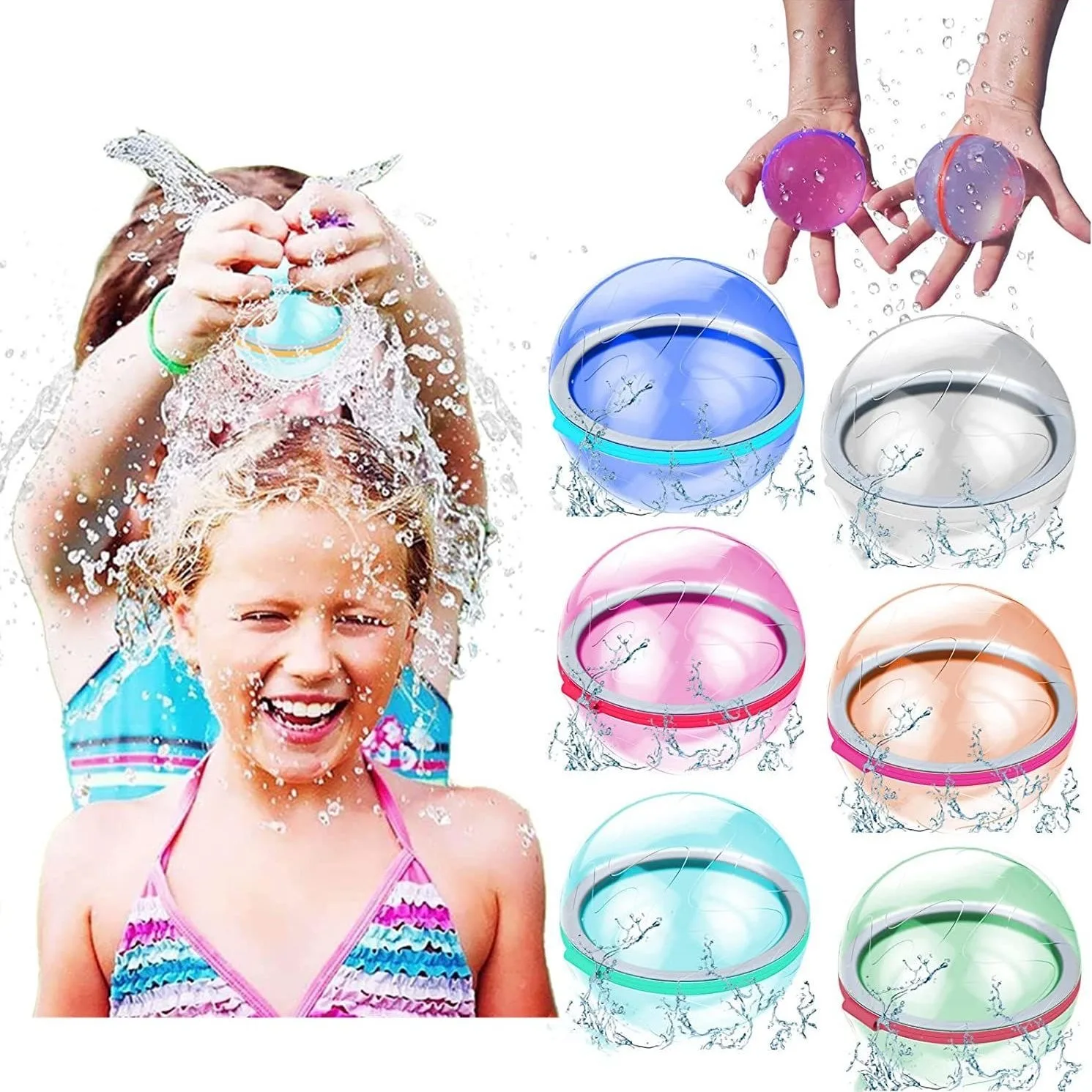 

1-20PCS Water Bomb Ball Reusable Water Balloons Absorbent Ball Outdoor Pool Beach Play Toy Party Favors Summer Water Fight Games