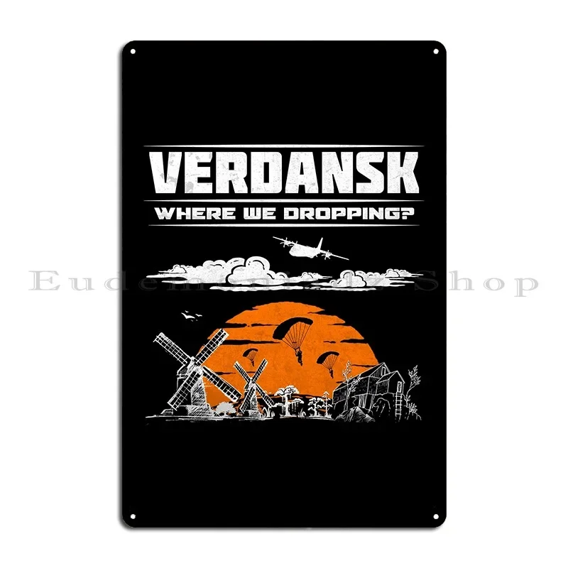 Верданск где мы падаем металлический знак ржавый кинотеатр пещера жестяная