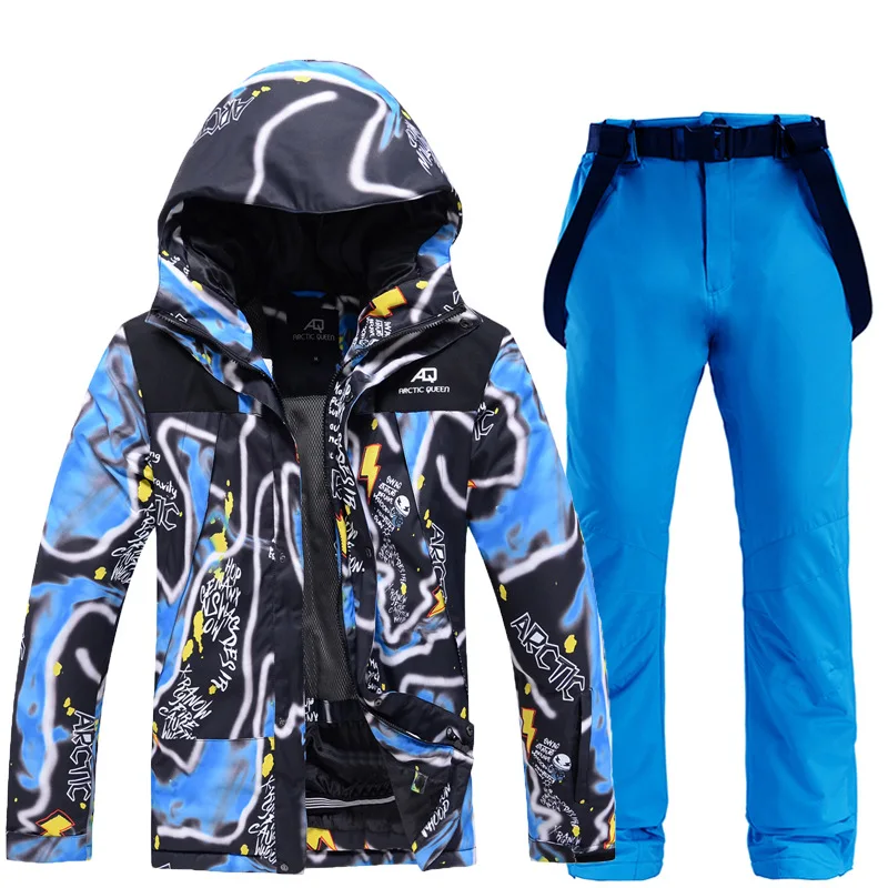 Winter Ski Suit for Men Outdoor Sports Warm Windproof Waterproof Snow Jackets Pants Male Ski Equipment Snowboard Jacket SK032