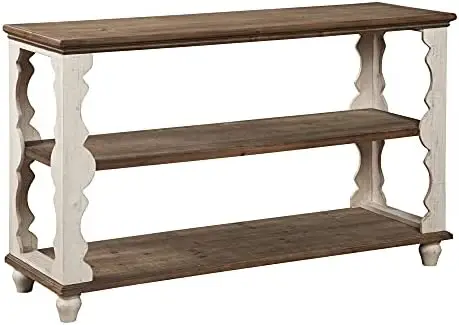 

Wood 3 Shelf Console Sofa Table, Brown & White Filing cabinet Cabinet Filing cabinet drawer