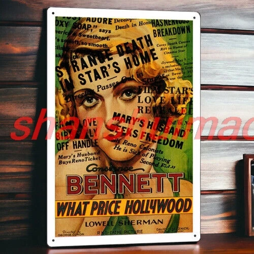 Какая цена Голливуд? Металлический постер фильма жестяная вывеска доска