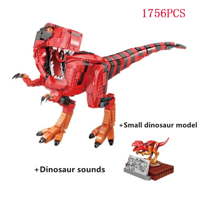 

Конструктор Тираннозавр Рекс, модель динозавра, имитация звука, FC6201, набор кирпичей для мальчиков, рождественский подарок, развивающие игру...