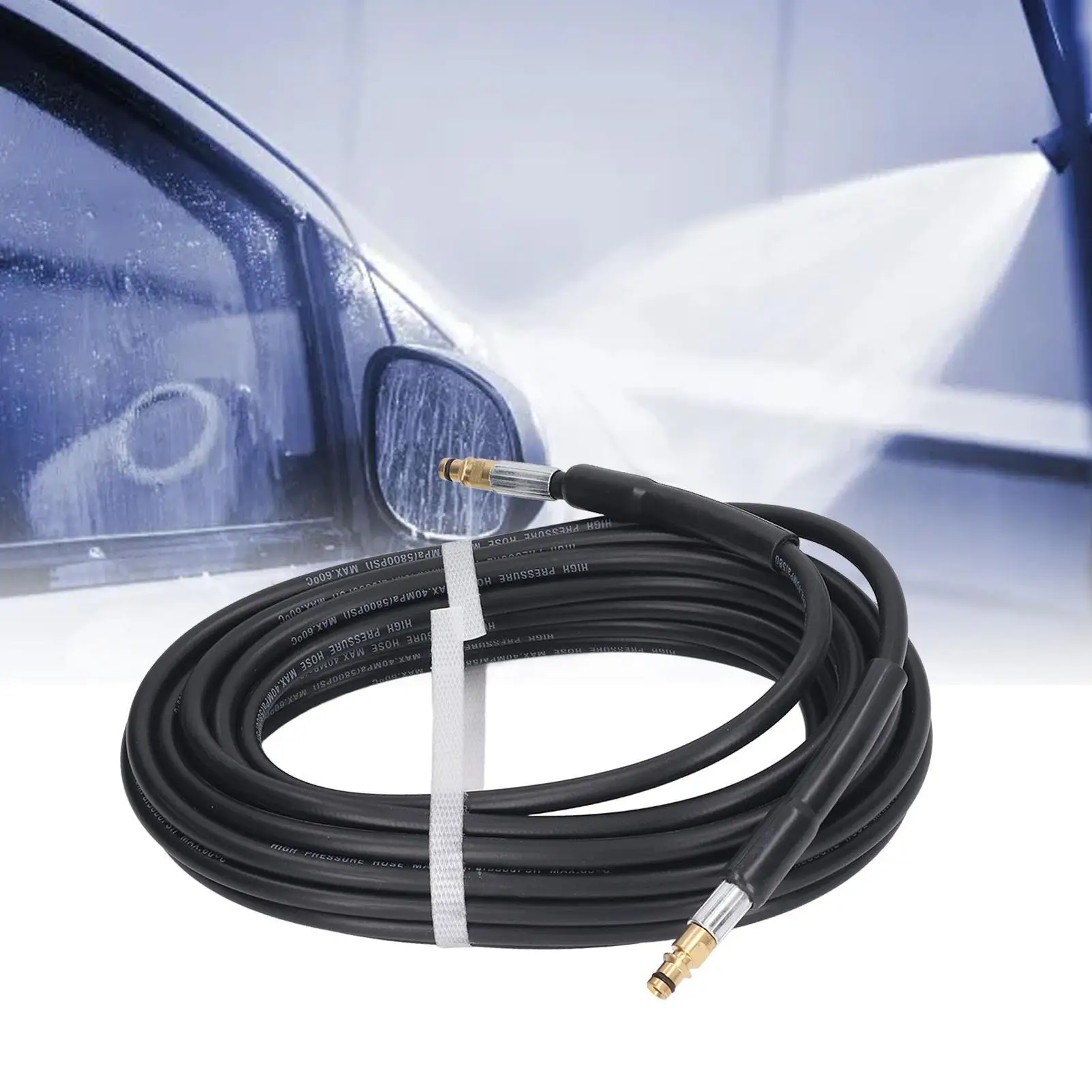 Резиновый водяной шланг высокого давления 15 м с 2 концевыми заглушками