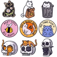 stickers applique embroidery on clothes hippie patch diy stripe cute cartoon cat