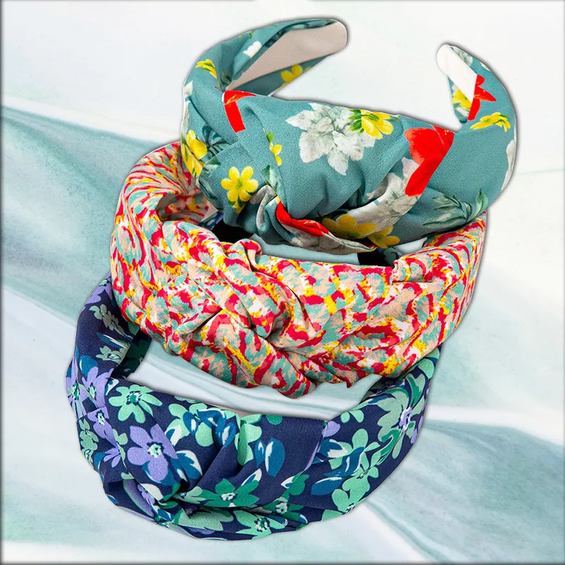 

2022 New Retro Knotted Floral Hairband Fresh Pastoral Hair Accessories Headband