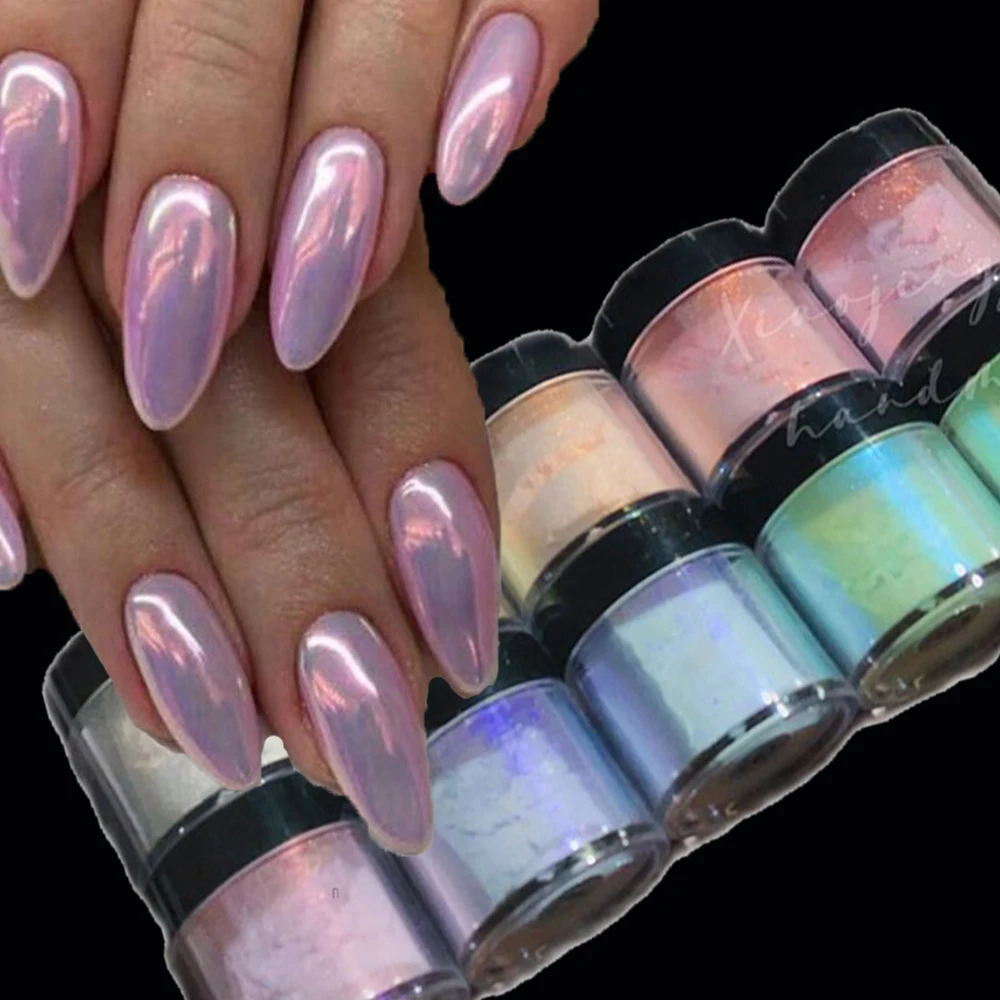 3D Mermaid Aurora Nail Powders Net-5g Unicorn Chrome Pigment