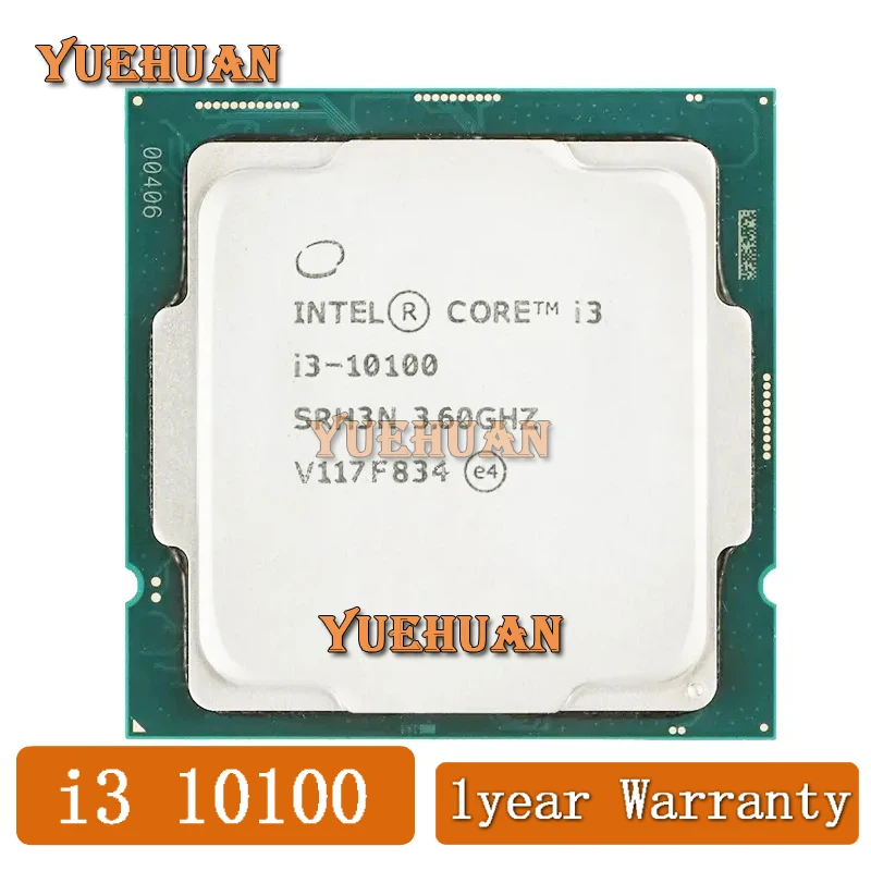 Процессор Intel Core i3-10100 NEW i3 10100 3,6 ГГц 4-ядерный 8-поточный ЦПУ L2 = 1M L3 = 6m 65 Вт LGA 1200 новый, без вентилятора