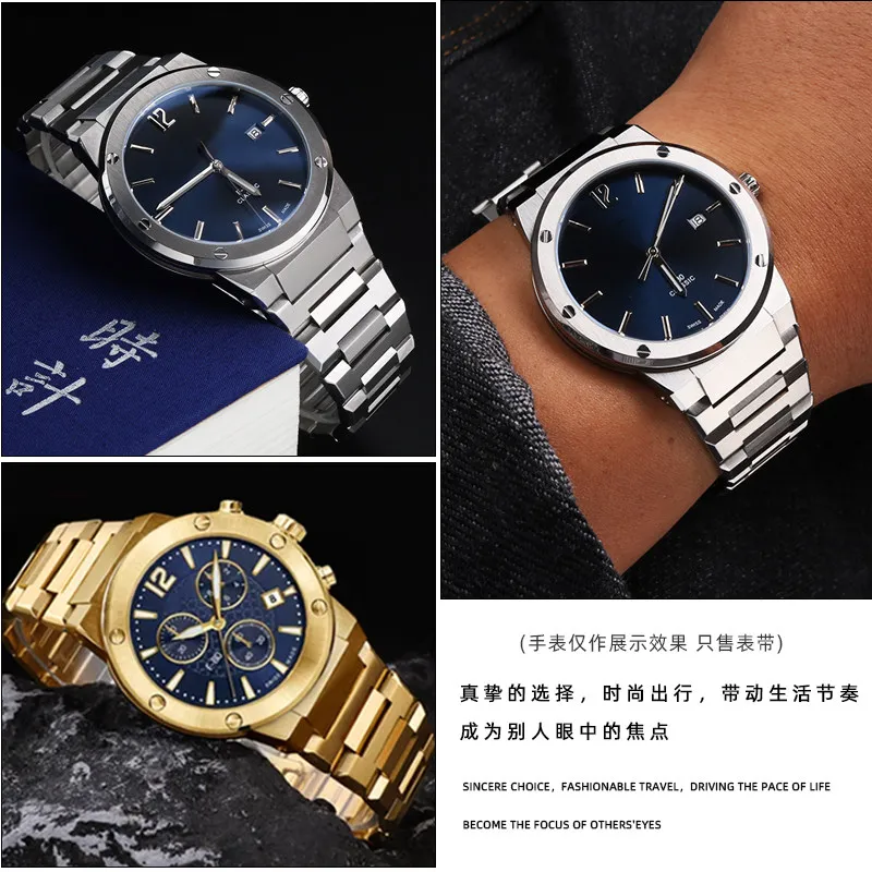 Фото Ремешок для часов F-80 из нержавеющей стали для спортивной серии Ferragamo F80, металлический, мужской, с выемками, водонепроницаемый, браслет 26 мм, аксессуар. №5