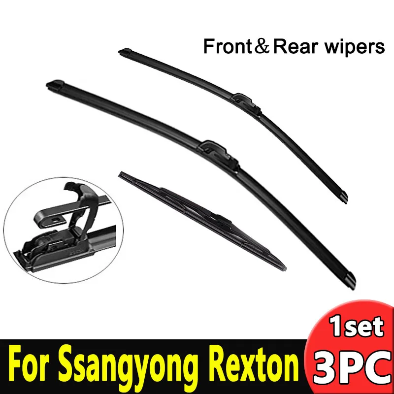 

Wiper Front & Rear Wiper Blades Set Kit For Ssangyong Rexton MK1 2002 - 2017 Windshield Windscreen Window 20"+20"+14"