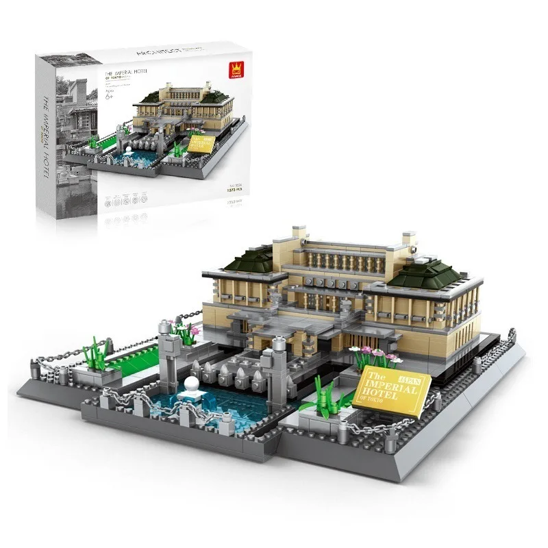 

Wange 5226 Blocks Architecture Tokyo Hotel Model Building Bricks Juguetes Kids History Educational Toys for Children