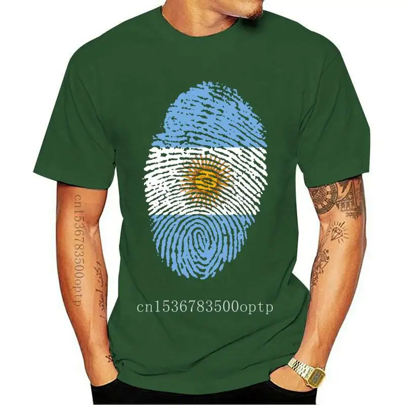 

New Argentina Flag Fingerprint T-shirt For Man Black Tees Vintage T Shirt Summer Cartoon Clothing Groups Student Tshirt Cotton