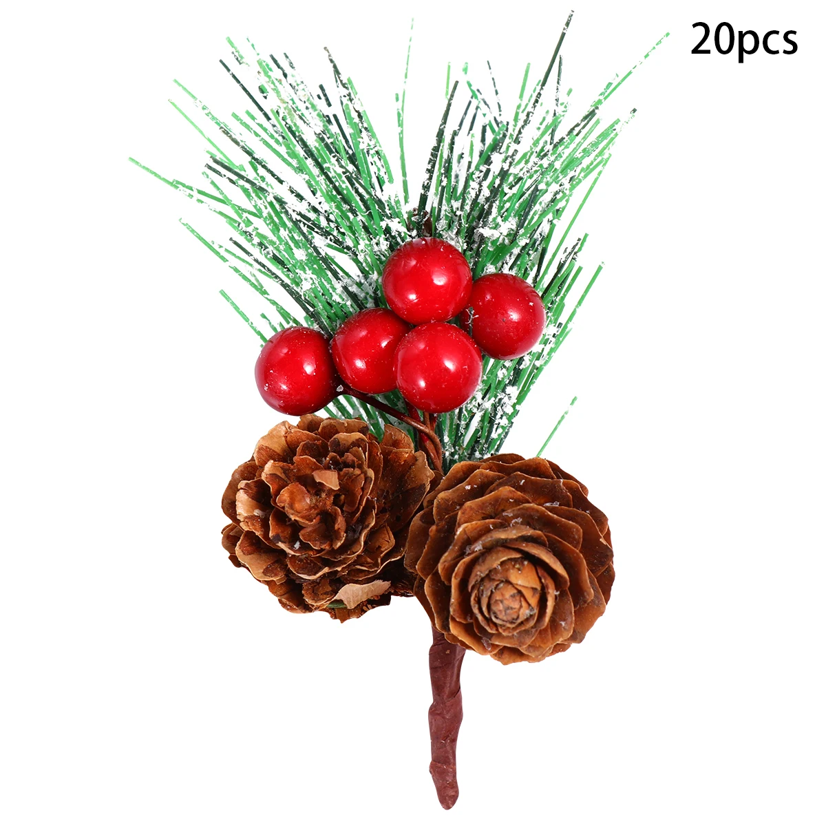 

20 шт., красные рождественские ягоды