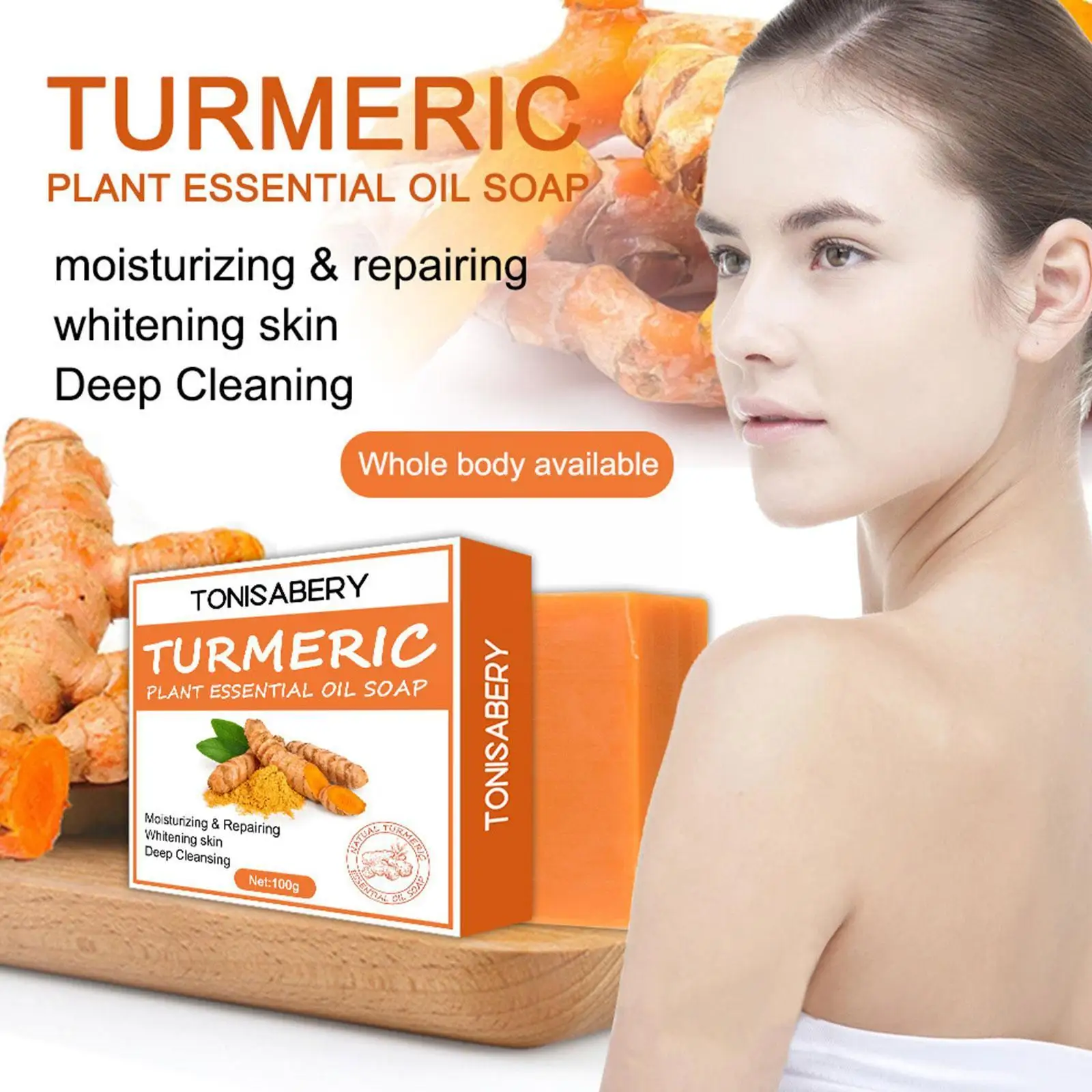 

Turmeric Cream Whitening Soap Natural Radiant Skin Acne Facial Handmade Wrinkles Reduction Spots Smoothing And Scars Soap D T4D6