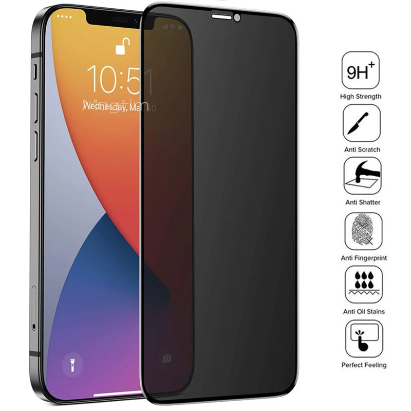 

3 шт., защитные пленки для экрана IPhone 14, 13, Mini, 11, 12 Pro MAX, закаленное стекло для IPhone XS, XR, 7, 8Plus, SE2020, противошпионская пленка