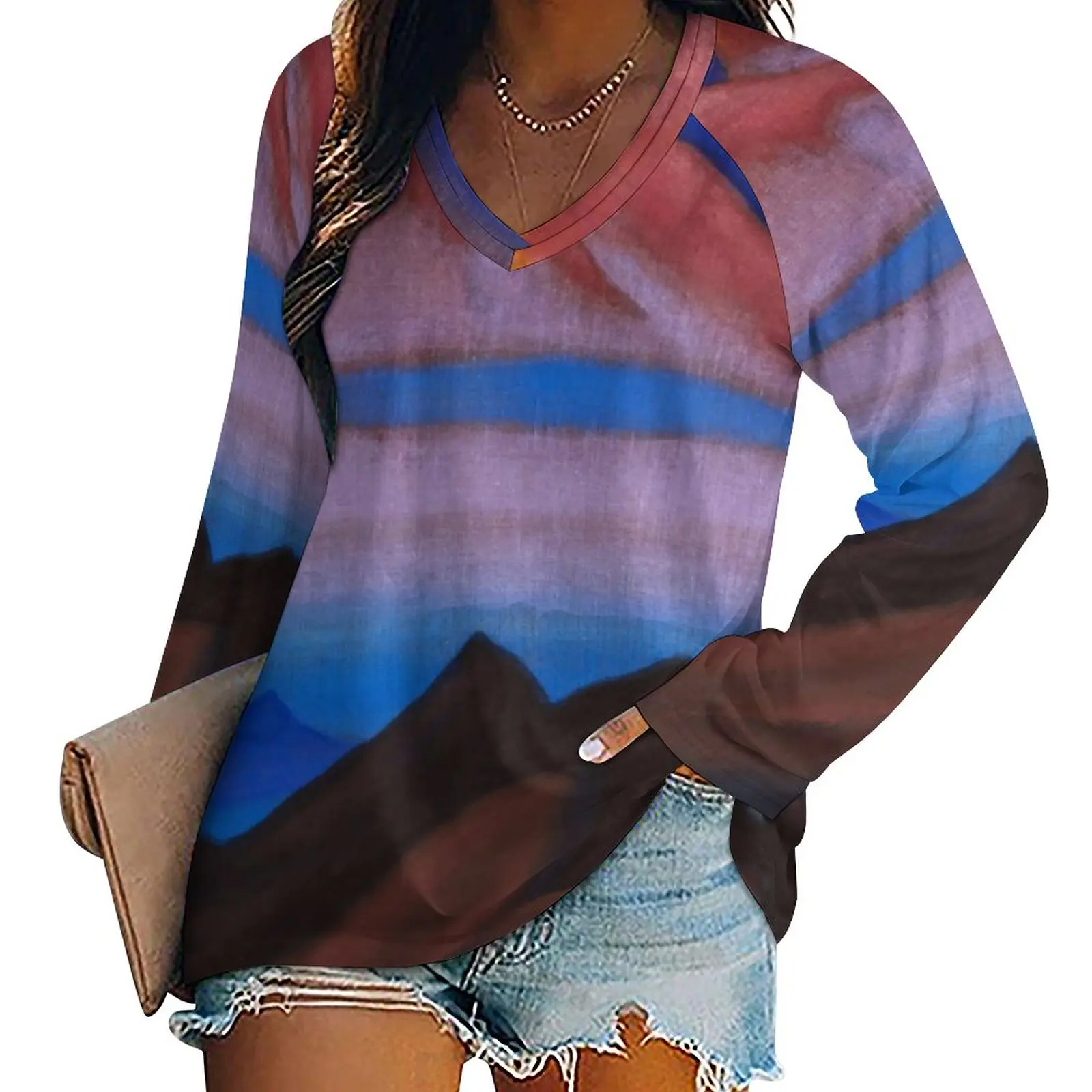 

Футболка женская зимняя с длинным рукавом, с принтом