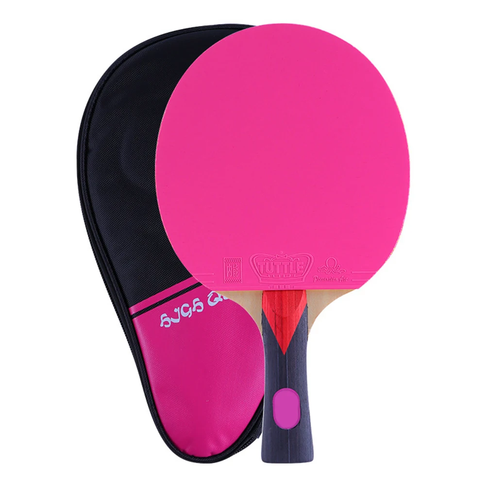 

Durable Table Tennis Racket Table Tennis Bag Racket Sweat-absorbing Wood 7 Ply Wood Long Handle Pink/Green/Blue