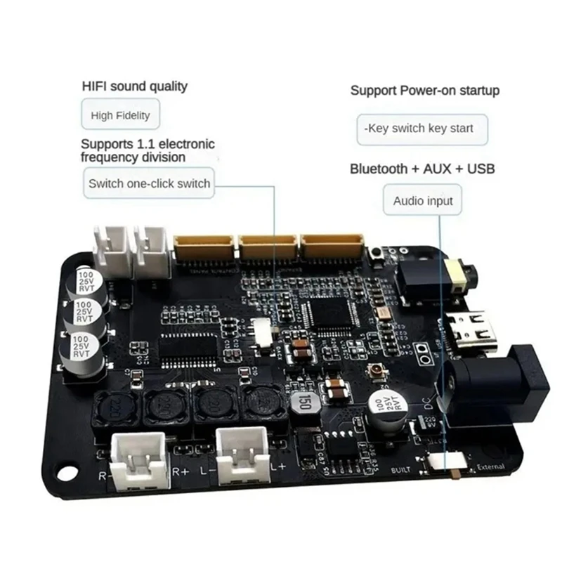 Усилитель мощности Dsp2.0 Bluetooth 5 0 стерео 15Wx2 электронное деление частоты Tws