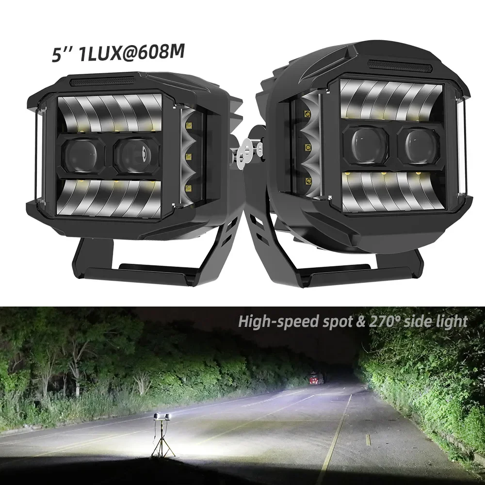 

0sram P8 IP69K 12v 24v Led Spotlights ATV UTV OFF ROAD Roof 5'' Inch Spot Vehicle Side Shooter Led Work Light Offroad