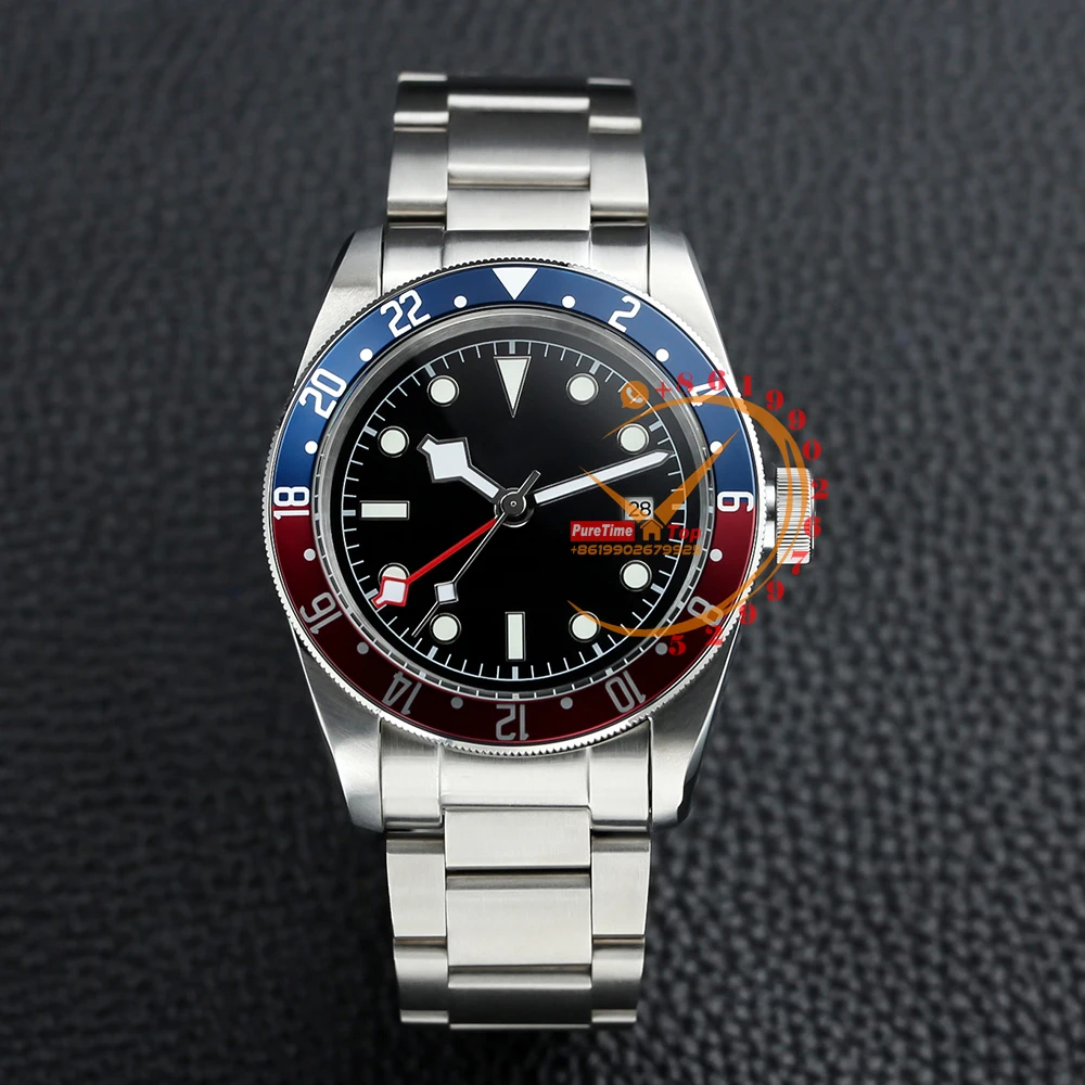 

Bay GMT M79830RB Automatic Mens Watch Red Blue Ceramic Bezel Black Dial Stainless Steel Bracelet 2023 Top Brand Luxury Puretime