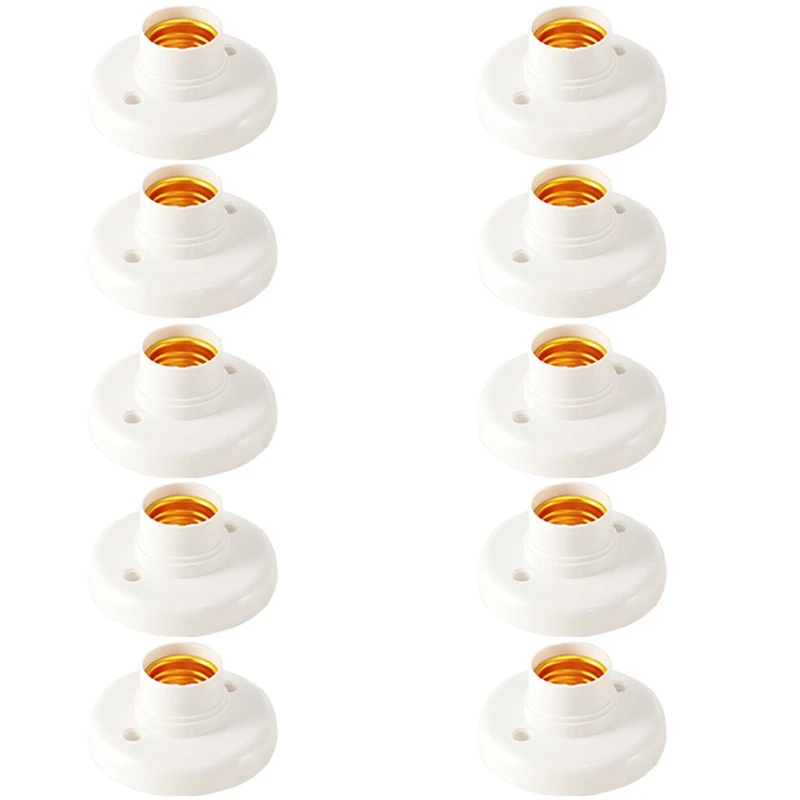 

20Pcs E27 Plastic Screw Lamp Holder Round Lamp Holder Bulb Socket Holder Adapter