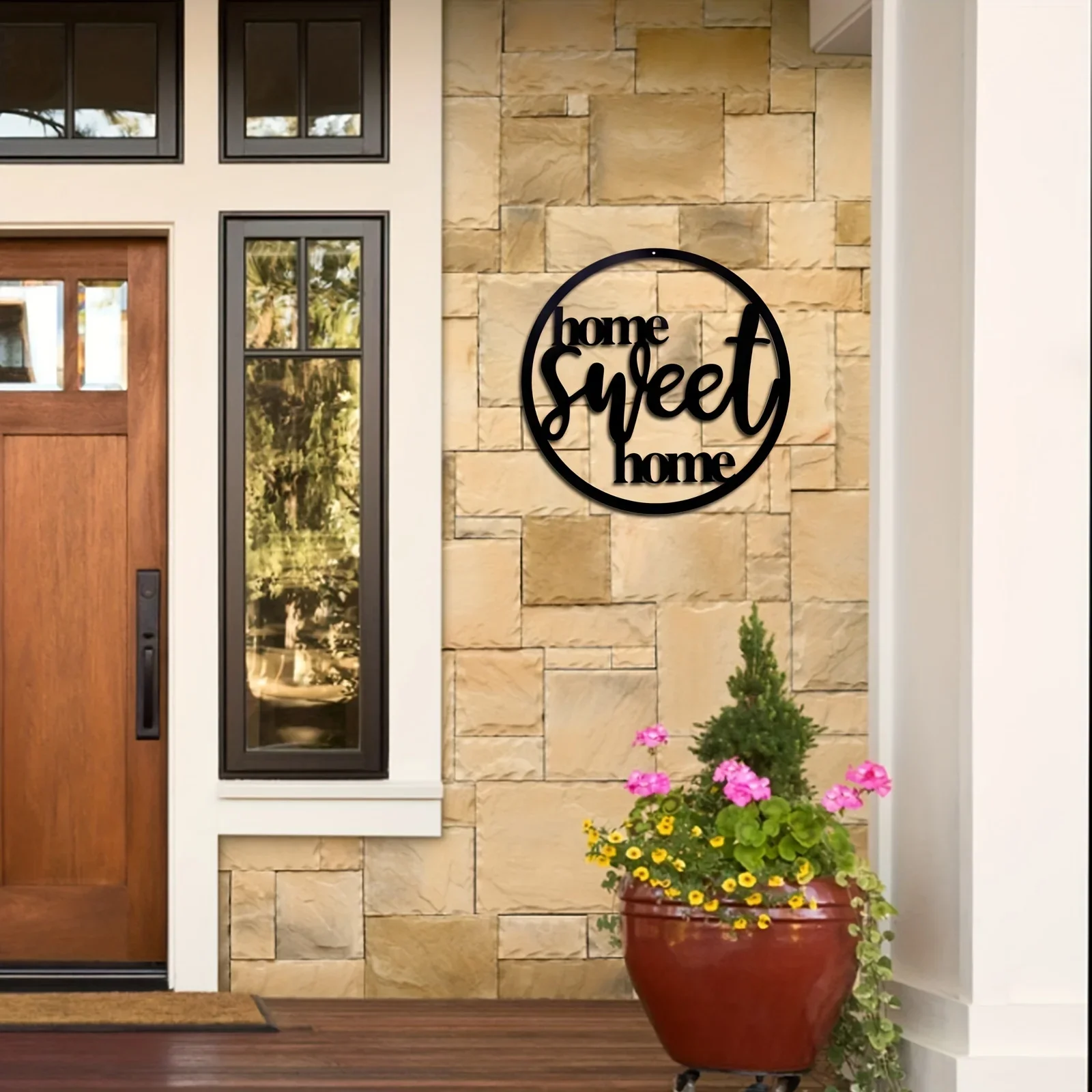 12-дюймовая Металлическая Вывеска Милый Домашний Декор С Цветочными Украшениями