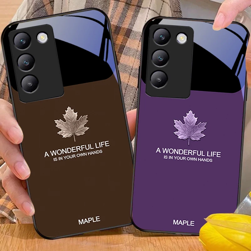 Коричневые кленовые листья для Y72 33S 11 03 36 96 Lite 35 16 Iqoo 12 V40 SE 5G 29 40 21 30 X80 Pro Vivo черный