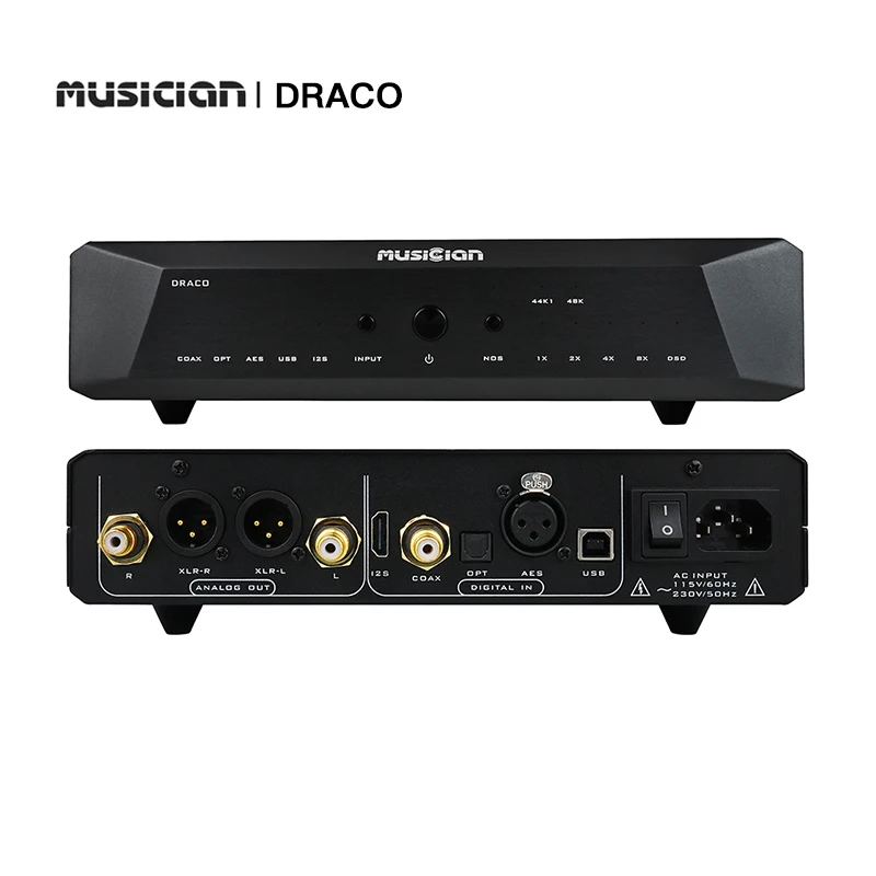 Музыкант Draco R2R DAC I2S/коаксиальный/оптический/элегантный/USB вход RCA/XLR