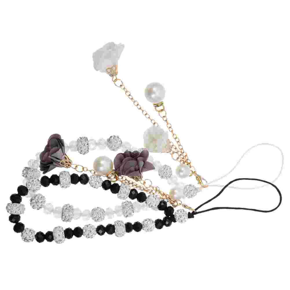 

2Pcs Smart Phone Lanyards Anti-lost Beaded Chain Phone Charms Phone Wrist Strap