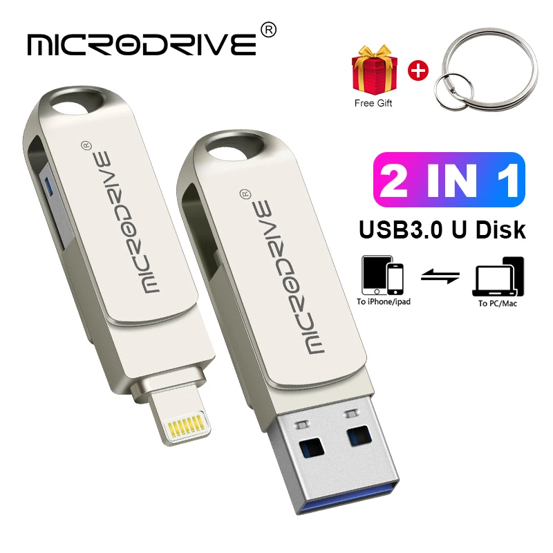 

Usb3.0 Flash Drive pendrive 16/32/64/128GB For iPhone flash drive OTG&Lightning 2IN1 Pen Drive For iOS External Storage Devices