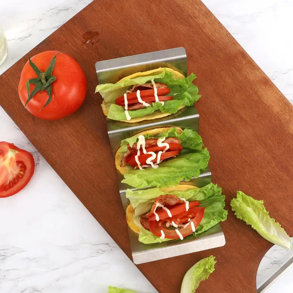 

Компактный полезный легко чистящий поднос Taco из нержавеющей стали, подставка для Burrito, кухонный инструмент пищевого класса