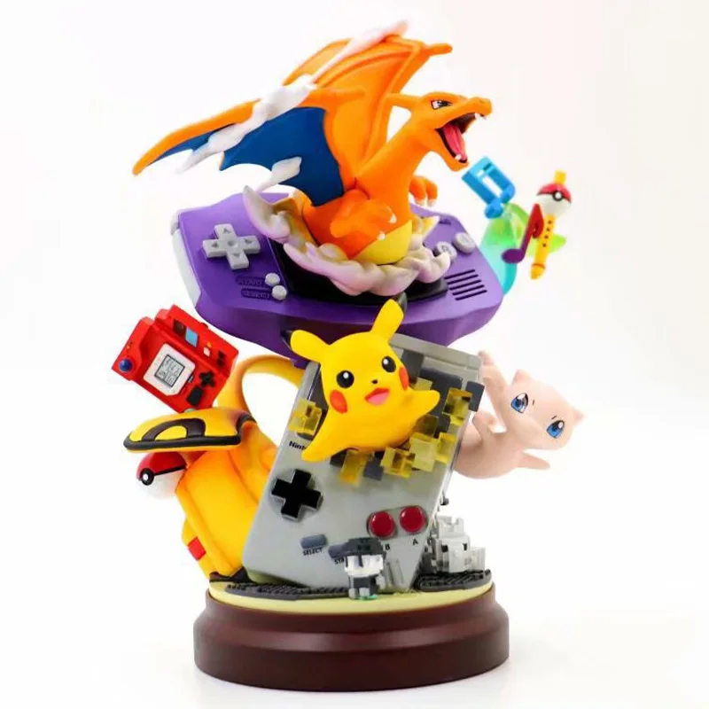 

Pokemon Anime Figure Kawaii Pikachu Pvc Model Toy For Kids Gifts Hand Made Gift Toy Charizard Game Machine Combination Ornaments