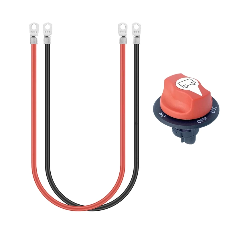 

Battery Isolator Switch, 100A Battery Disconnect Master Cutoff Switch, For Marine Boat RV ATV UTV, With Power Cable