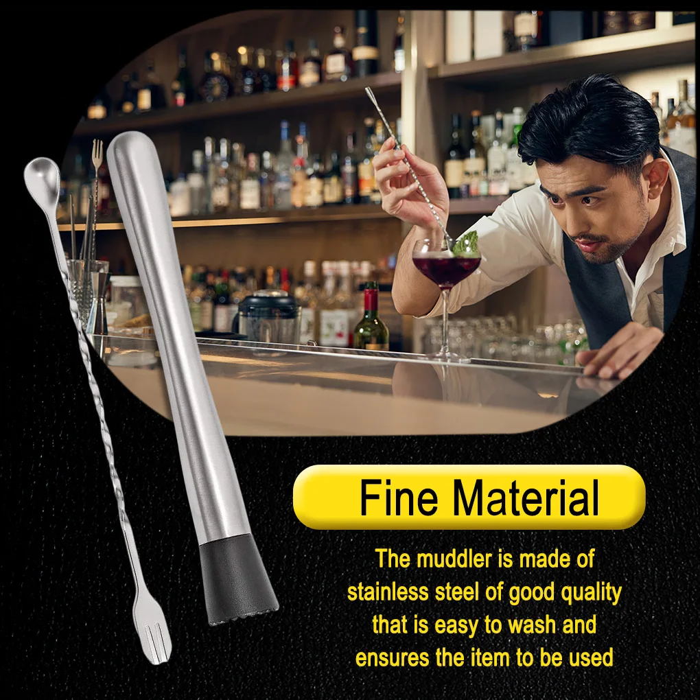 

Stainless Steel Handy Wine Mixing Stick Portable Hotel Bar Coffee Shop DIY Lemon Ice Crushing Utensils Muddler