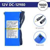 dc 12980 12v 9800mah over voltage li ion battery rechargeable lithium ion battery pack onoff switch bms for cctv camera