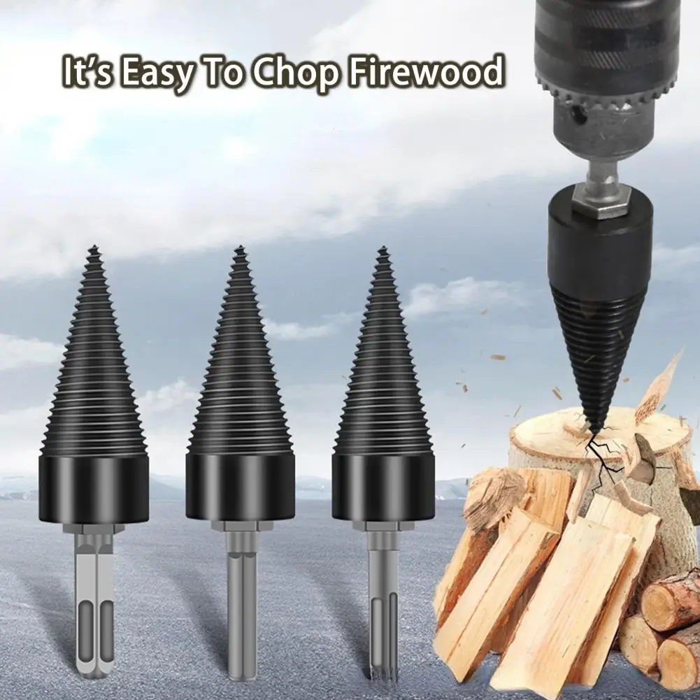 

1 Set Practical Simple Installation Compact Hexagonal Round Square Shank Log Splitter Drill Bit for Carpentry