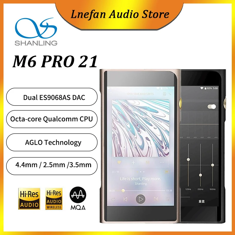 

Портативный музыкальный плеер Shanling M6 Pro 21, двойной USB-аналоговый преобразователь ЦАП, MQA 16x, разворачивающийся открытый Android, Bluetooth, LDAC приемник