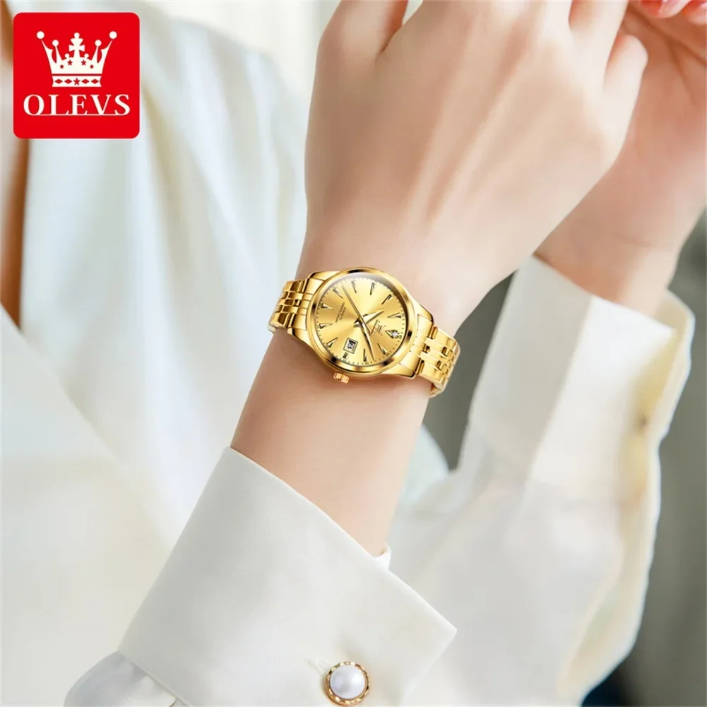 OLEVS Элитный бренд женские часы деловые водонепроницаемые кварцевые с календарем