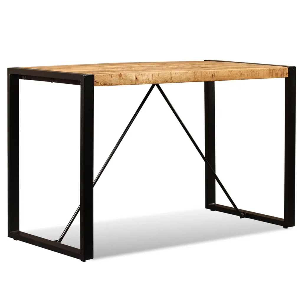 

Dining Table , Solid Mango Wood and Steel Kitchen Tables, Home Decor Furniture 120 x 60 x 76 cm