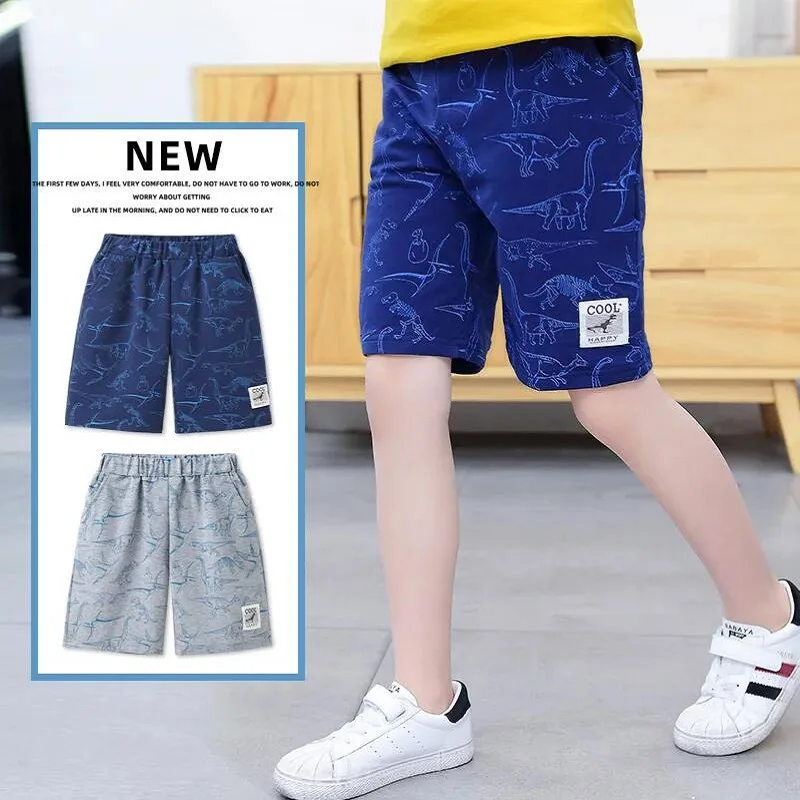 

2022 Summer 4-14Yrs Children's Clothes Sports Cotton Thin Shorts For Boys Cartoon Five-point Middle School Casual Pants Kids